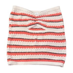 TopShop Crochet striped white Tubetop Size M